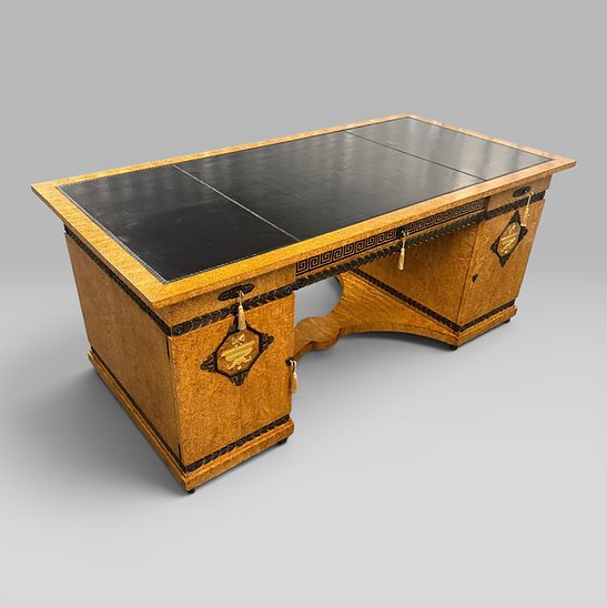 French Neoclassical Office Set by Mercier Frères – Desk, Cabinet & Chair - Image 9