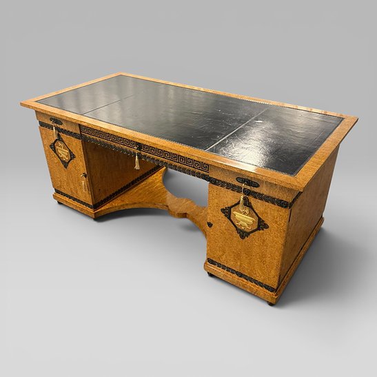French Neoclassical Office Set by Mercier Frères – Desk, Cabinet & Chair - Image 10
