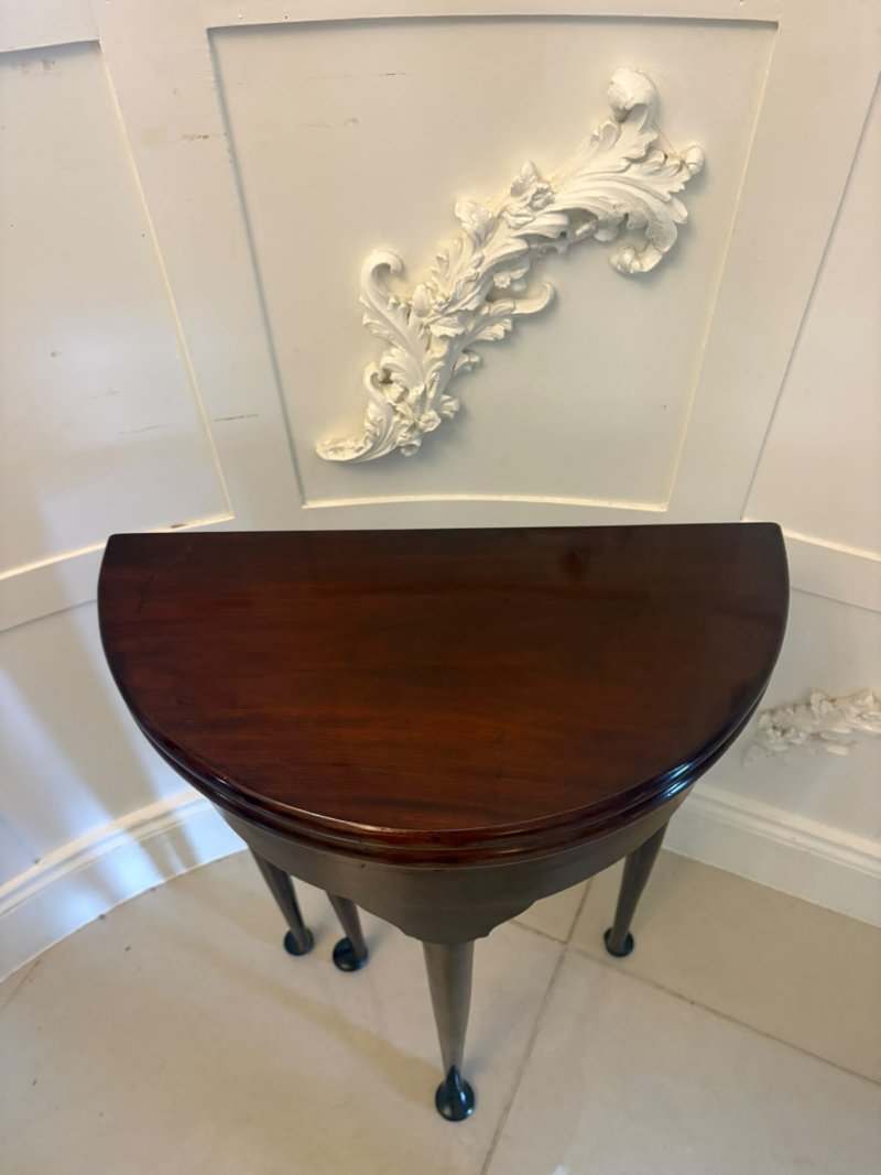 Antique Victorian Mahogany Fold Over Tea Occasional Side Lamp Table with Concealed Storage Compartment - Image 8