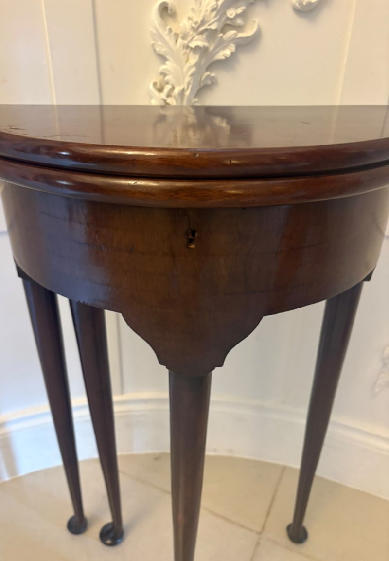 Antique Victorian Mahogany Fold Over Tea Occasional Side Lamp Table with Concealed Storage Compartment - Image 9