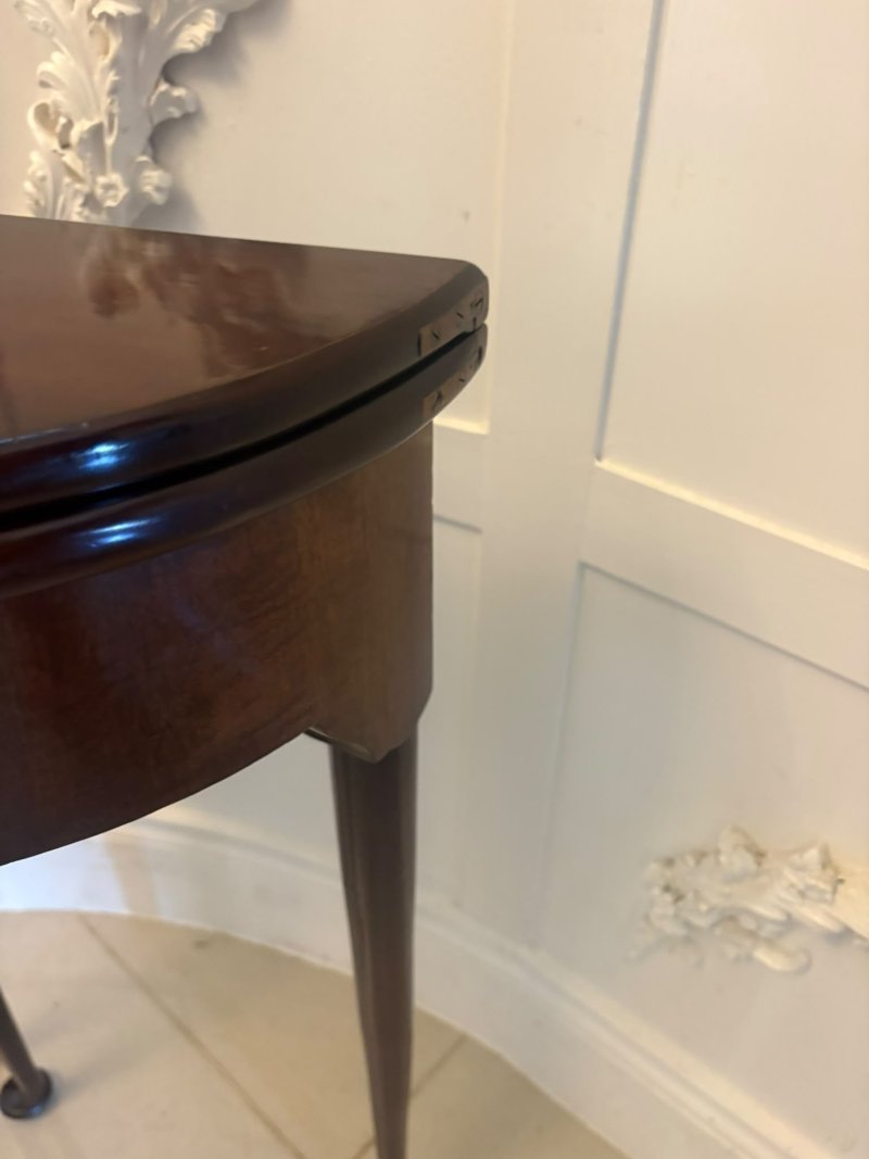 Antique Victorian Mahogany Fold Over Tea Occasional Side Lamp Table with Concealed Storage Compartment - Image 10