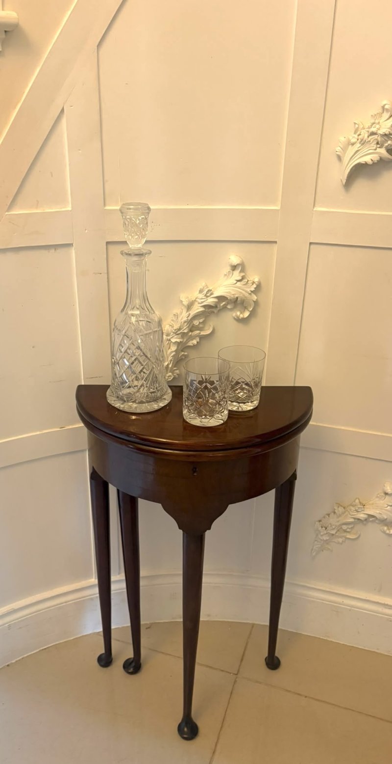 Antique Victorian Mahogany Fold Over Tea Occasional Side Lamp Table with Concealed Storage Compartment - Image 7
