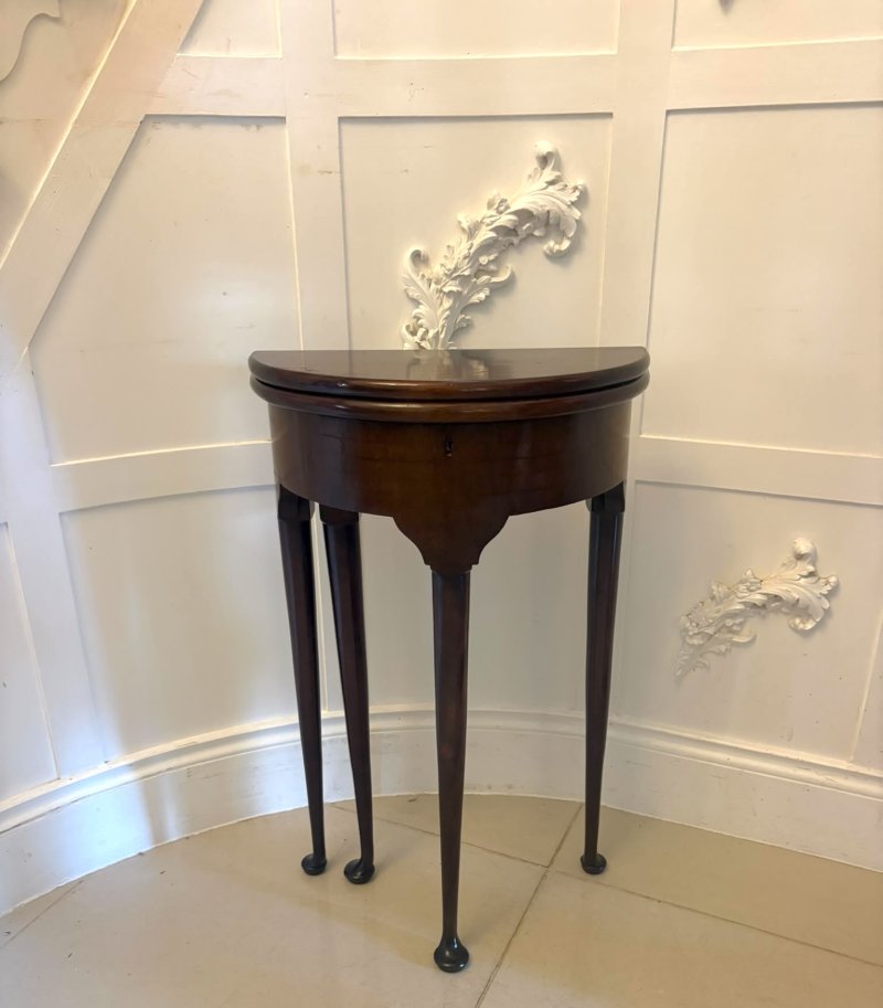 Antique Victorian Mahogany Fold Over Tea Occasional Side Lamp Table with Concealed Storage Compartment - Image 4