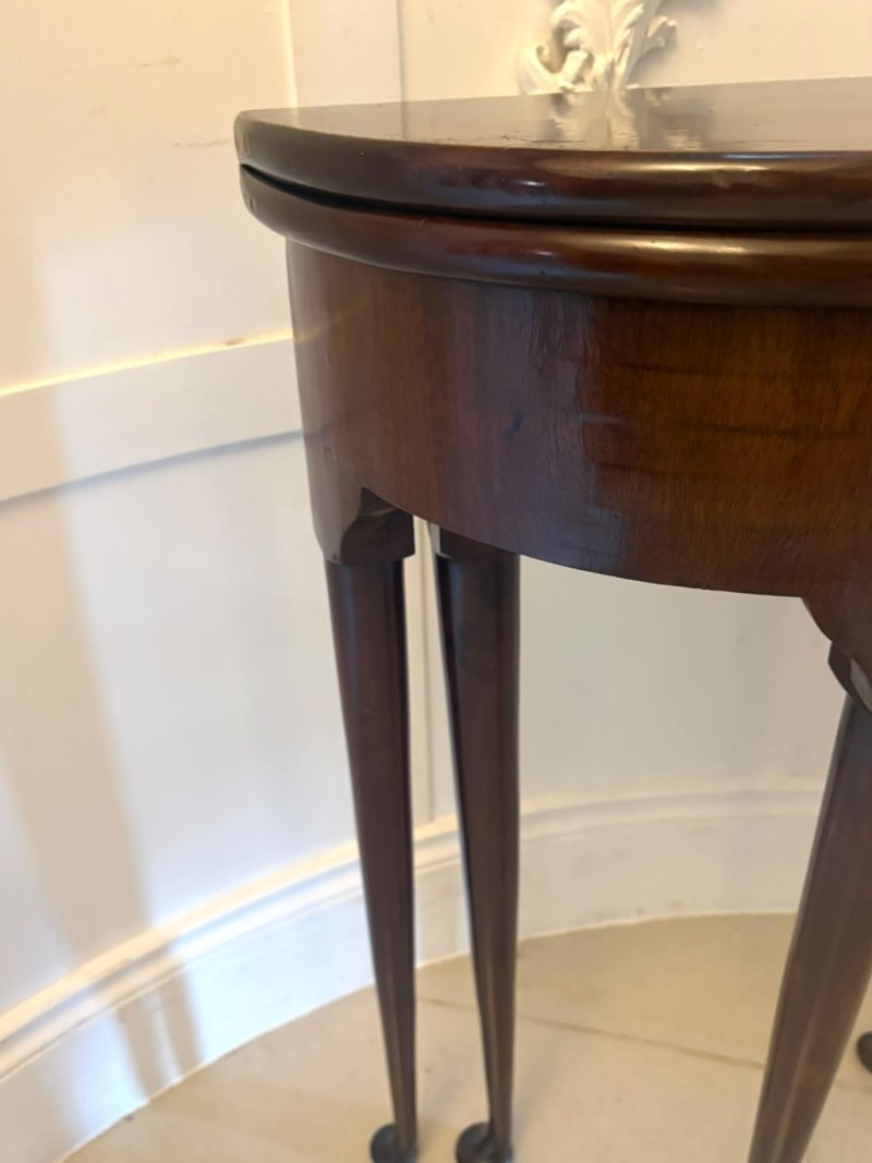 Antique Victorian Mahogany Fold Over Tea Occasional Side Lamp Table with Concealed Storage Compartment - Image 13
