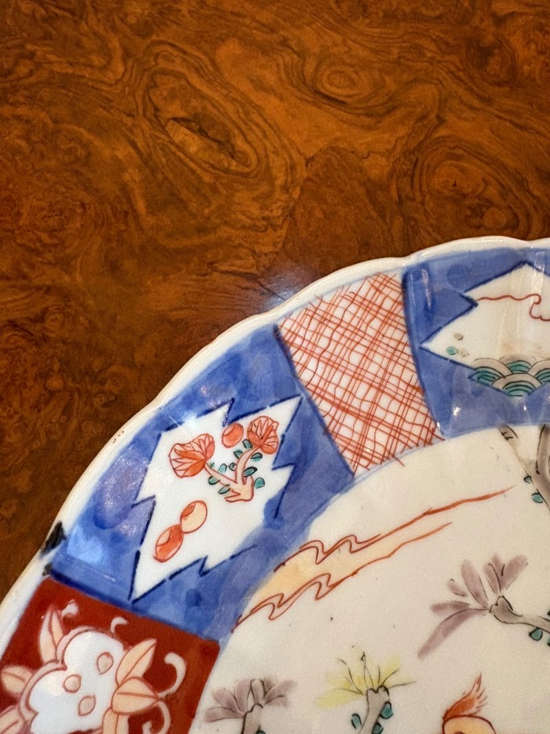 Antique Japanese Meiji Imari Porcelain Plates with Exotic Birds – Pair - Image 9