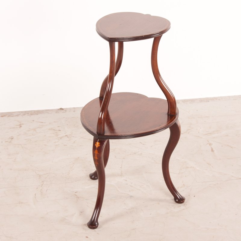Heart Shaped Two Tier Mahogany Occasional Table