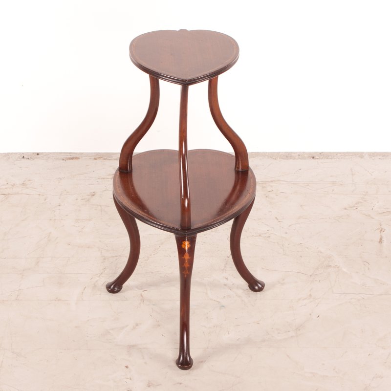 Heart Shaped Two Tier Mahogany Occasional Table - Image 4