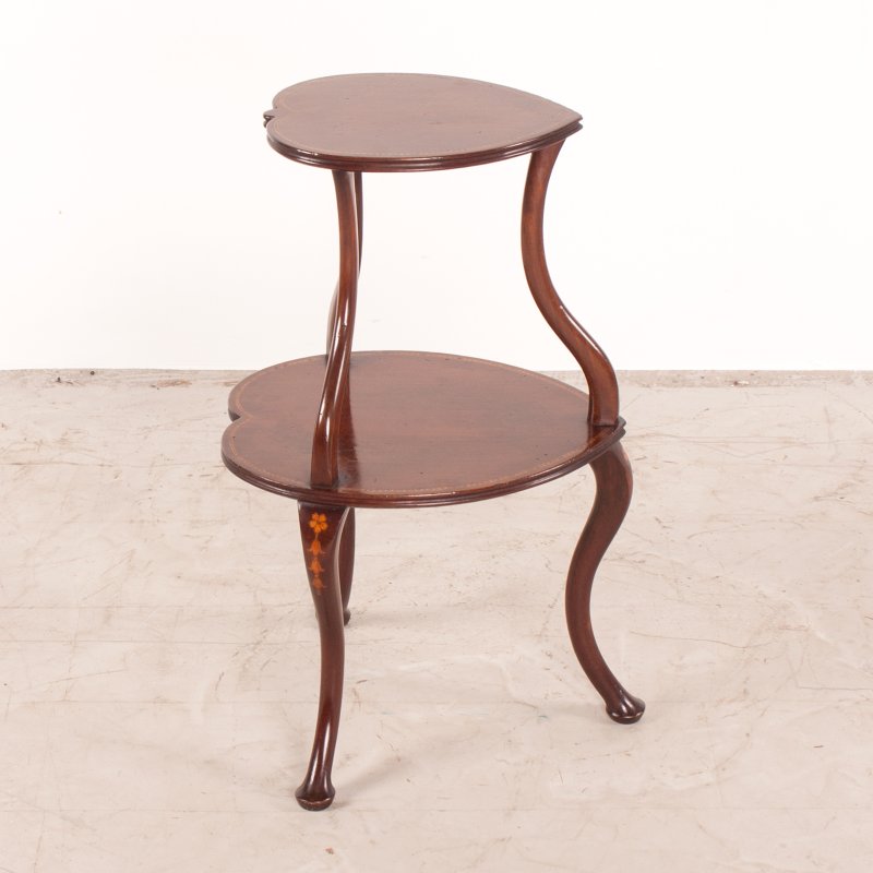 Heart Shaped Two Tier Mahogany Occasional Table - Image 5