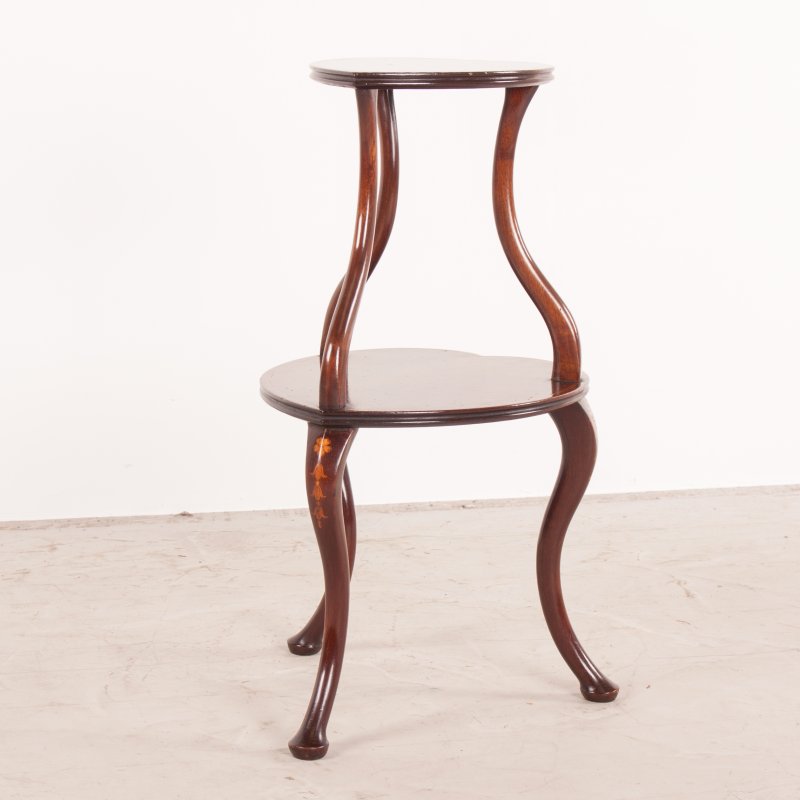 Heart Shaped Two Tier Mahogany Occasional Table - Image 2