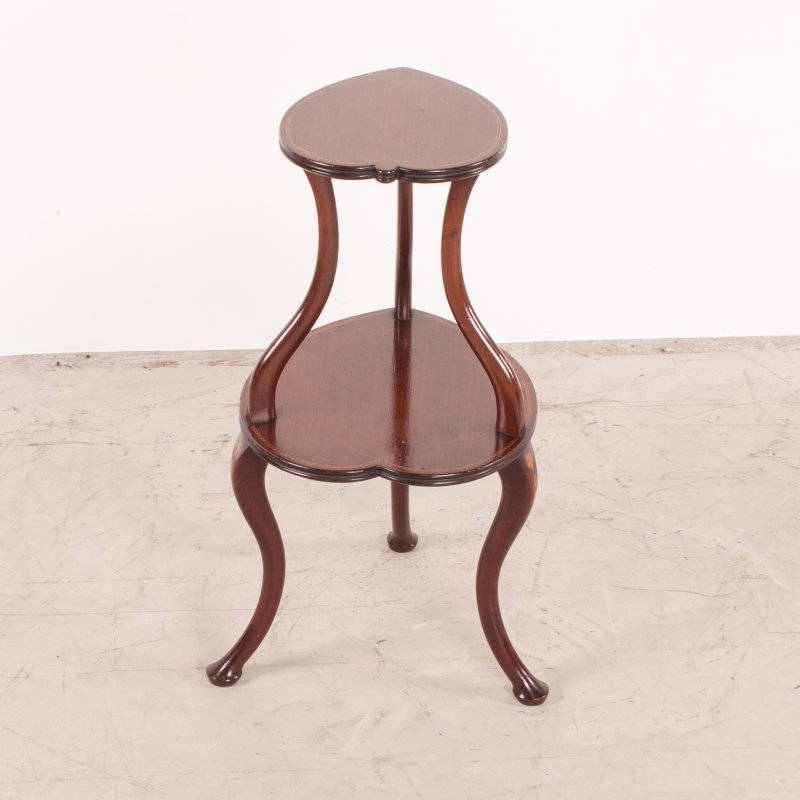 Heart Shaped Two Tier Mahogany Occasional Table - Image 6