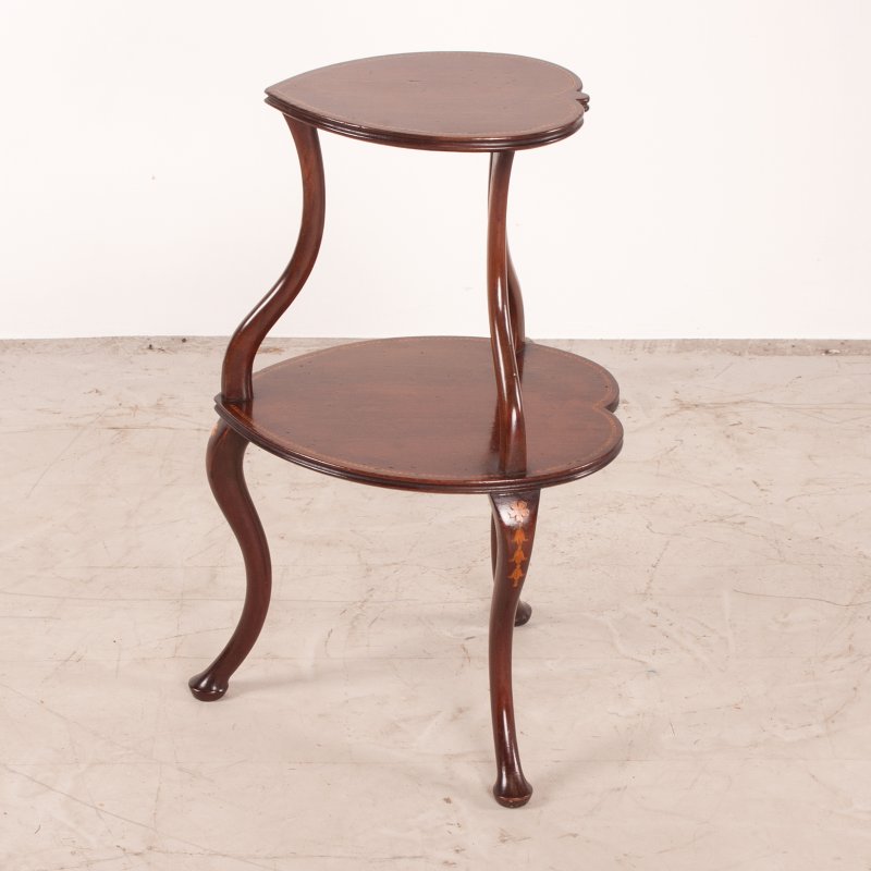 Heart Shaped Two Tier Mahogany Occasional Table - Image 7