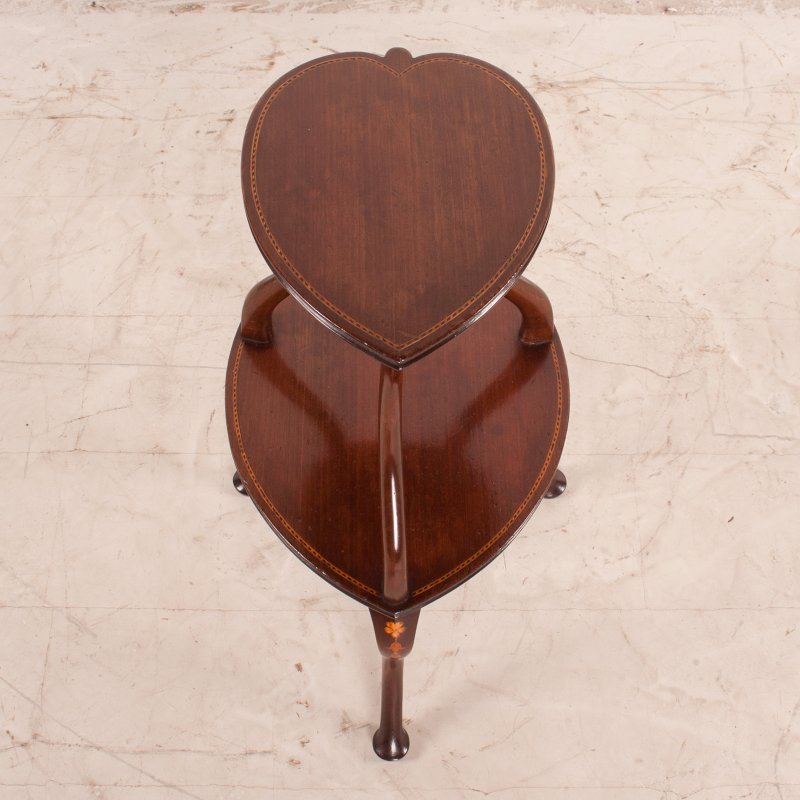 Heart Shaped Two Tier Mahogany Occasional Table - Image 8