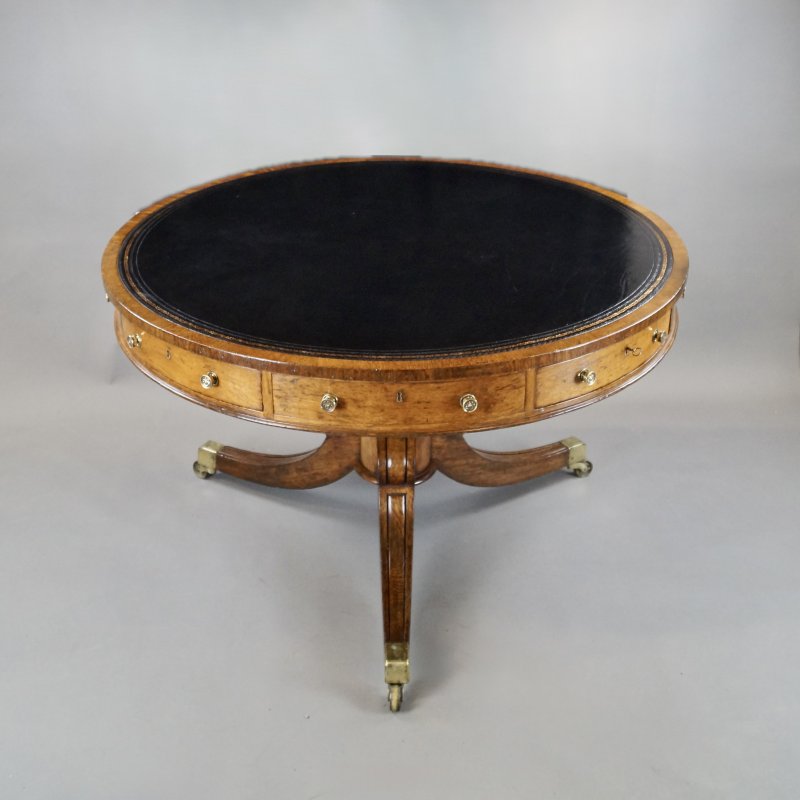 An Impressive Oak Library Drum Table - Image 2