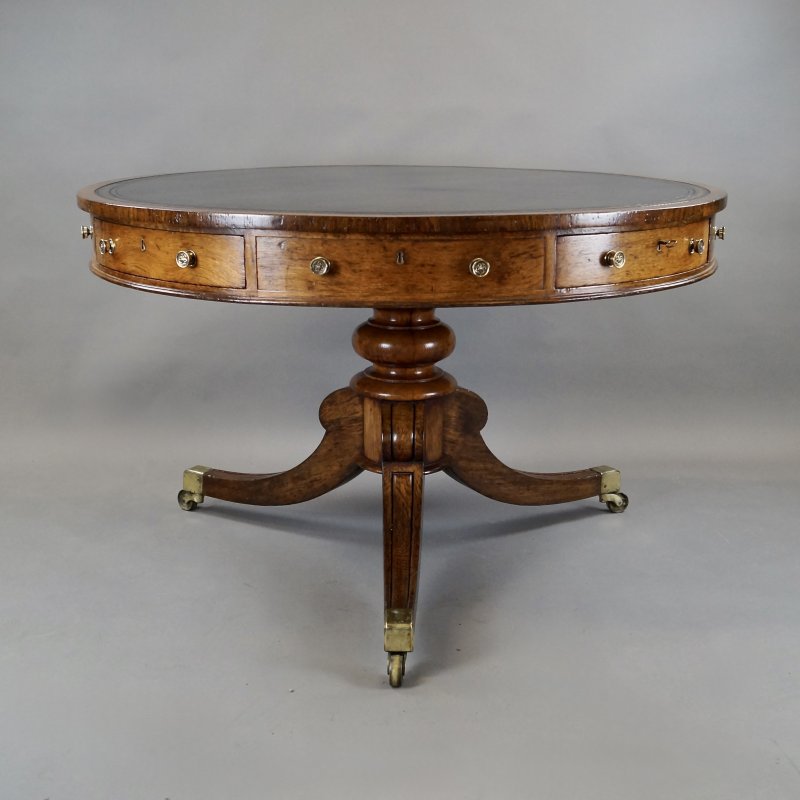 An Impressive Oak Library Drum Table - Image 3