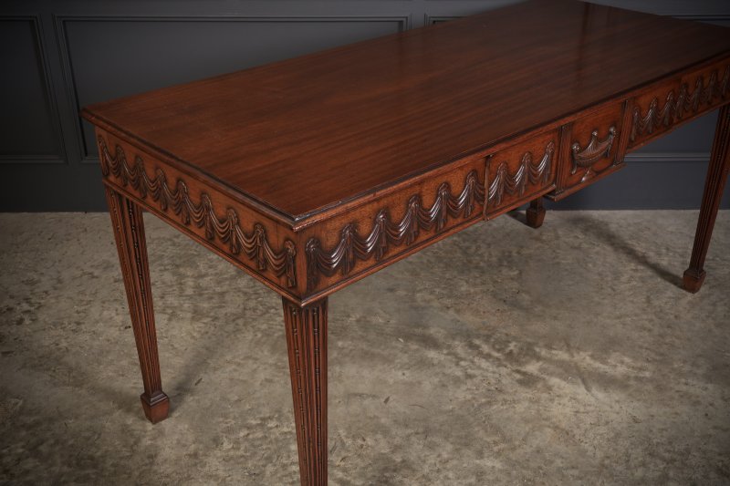 Large Sheraton Style Mahogany Serving Table - Image 4