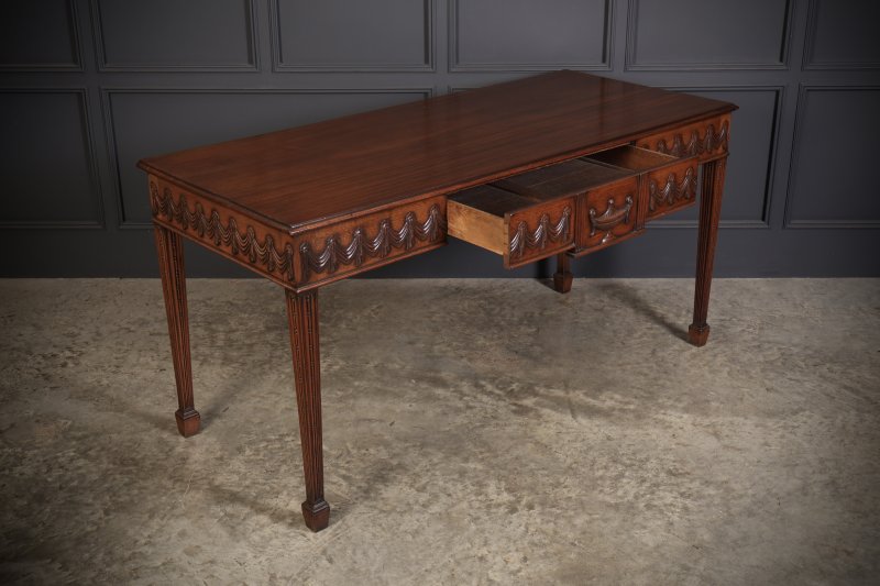 Large Sheraton Style Mahogany Serving Table - Image 7