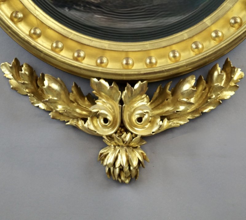 A Regency Gilt Wood Convex Mirror - Image 3