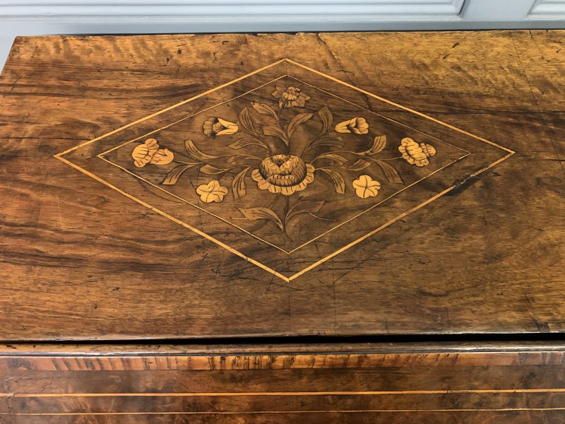 18th Century Dutch Marquetry Walnut Bureau - Image 5