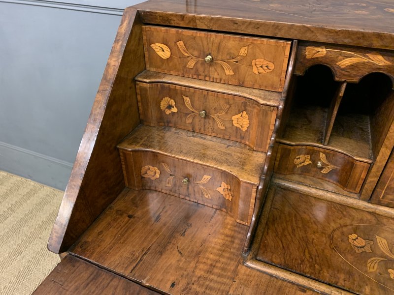 18th Century Dutch Marquetry Walnut Bureau - Image 12