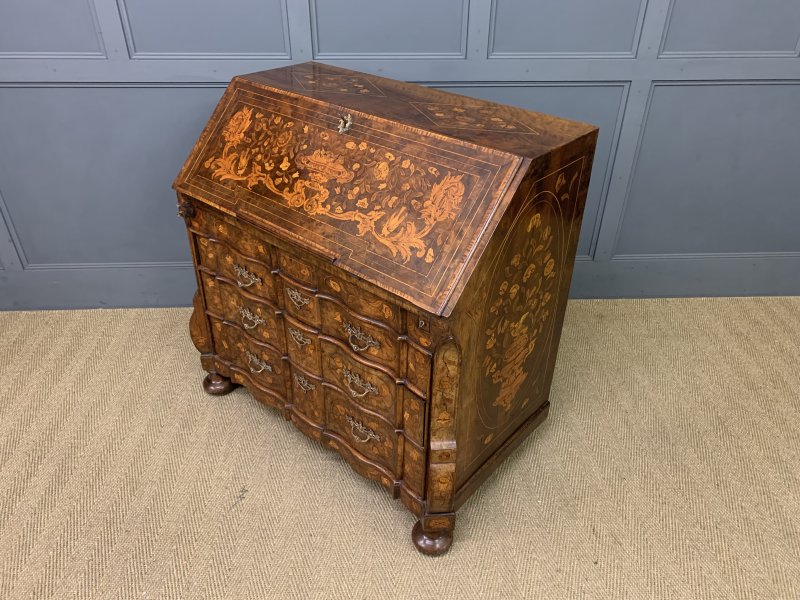 18th Century Dutch Marquetry Walnut Bureau - Image 13