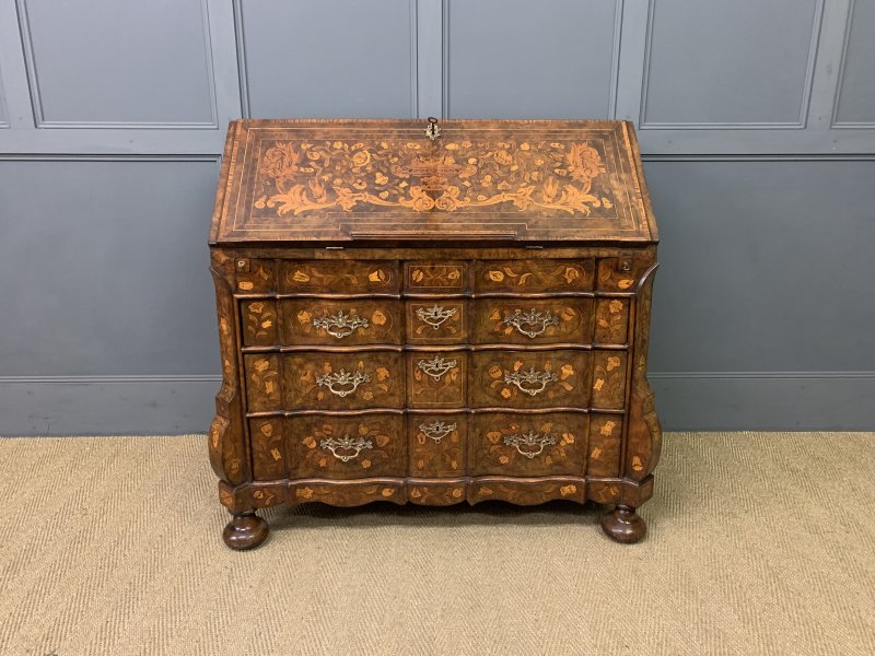 18th Century Dutch Marquetry Walnut Bureau - Image 16