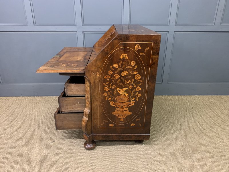 18th Century Dutch Marquetry Walnut Bureau - Image 15