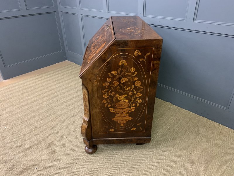 18th Century Dutch Marquetry Walnut Bureau - Image 20