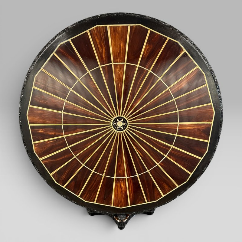 Antique Ceylonese Ebony & Calamander Centre Table, Circa 1840