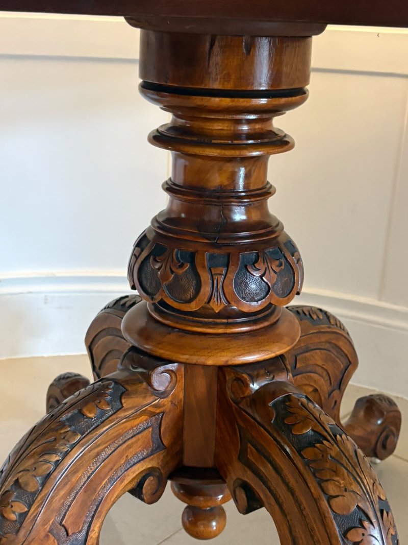 Antique Victorian Burr Walnut 6 Seater Oval Tilt-Top Centre Dining Table - Image 13