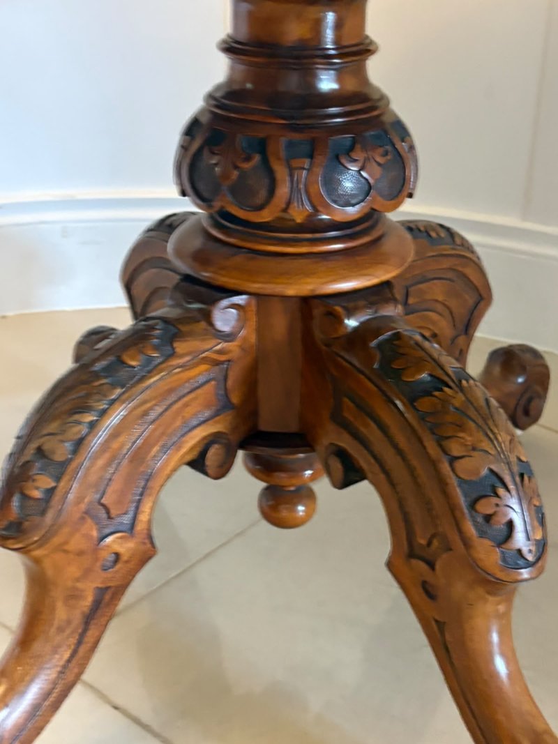 Antique Victorian Burr Walnut 6 Seater Oval Tilt-Top Centre Dining Table - Image 14