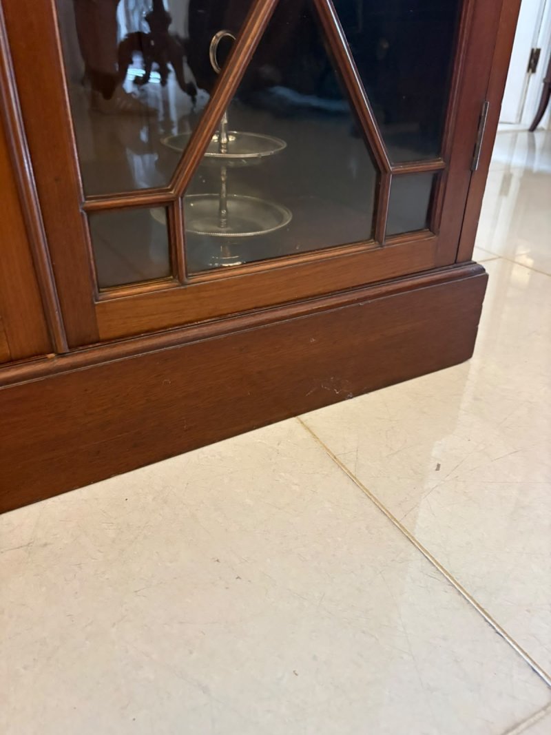 Antique Victorian Mahogany Glazed Bookcase Display Cabinet - Image 11
