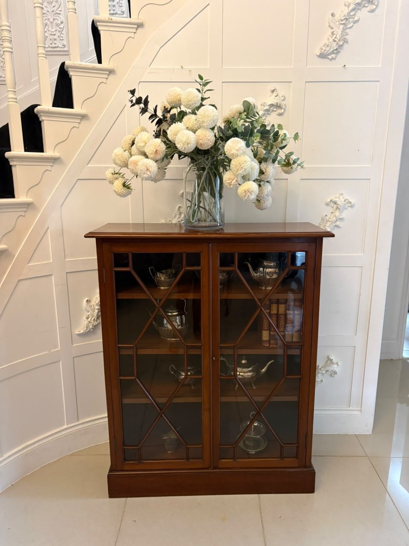 Antique Victorian Mahogany Glazed Bookcase Display Cabinet - Image 3