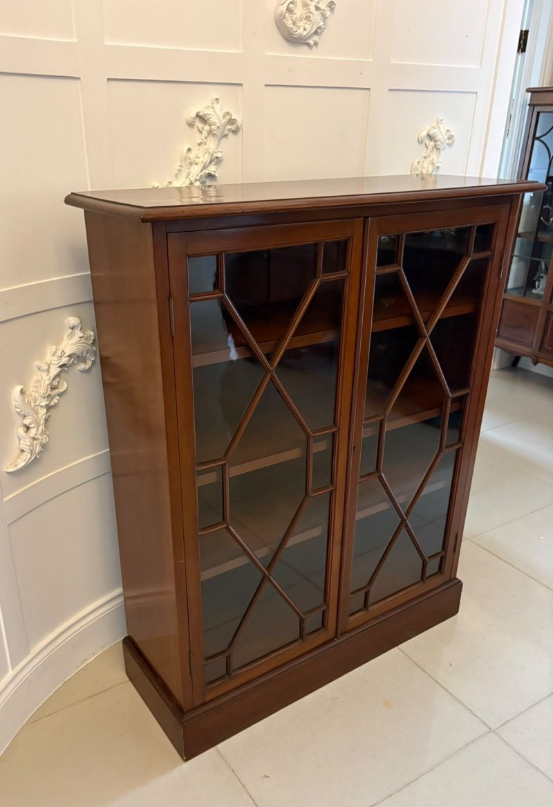 Antique Victorian Mahogany Glazed Bookcase Display Cabinet - Image 4
