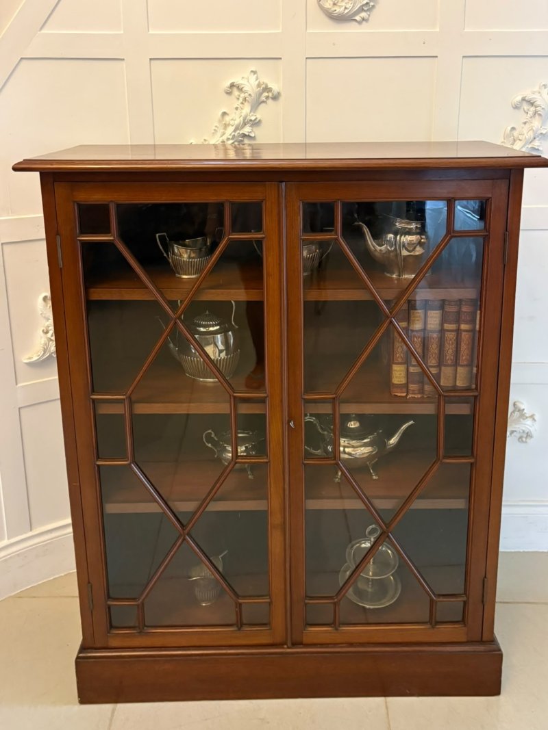 Antique Victorian Mahogany Glazed Bookcase Display Cabinet - Image 5