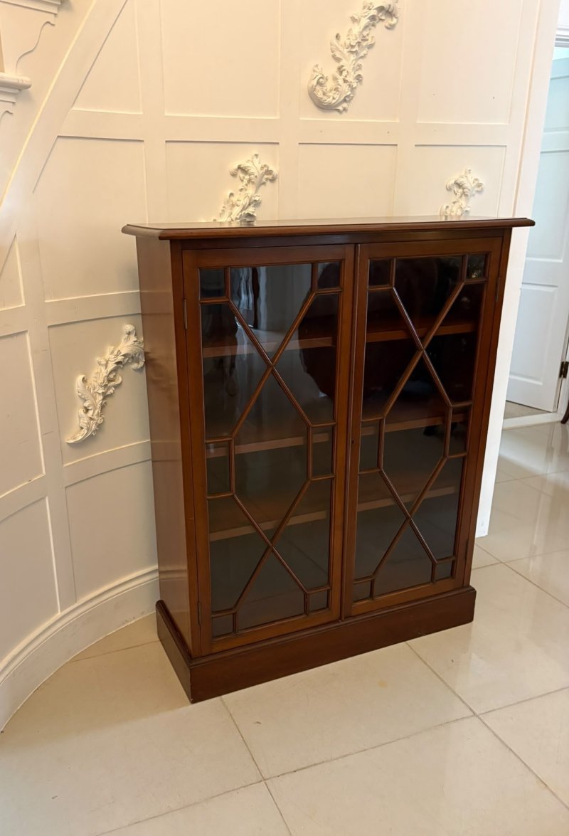 Antique Victorian Mahogany Glazed Bookcase Display Cabinet - Image 10