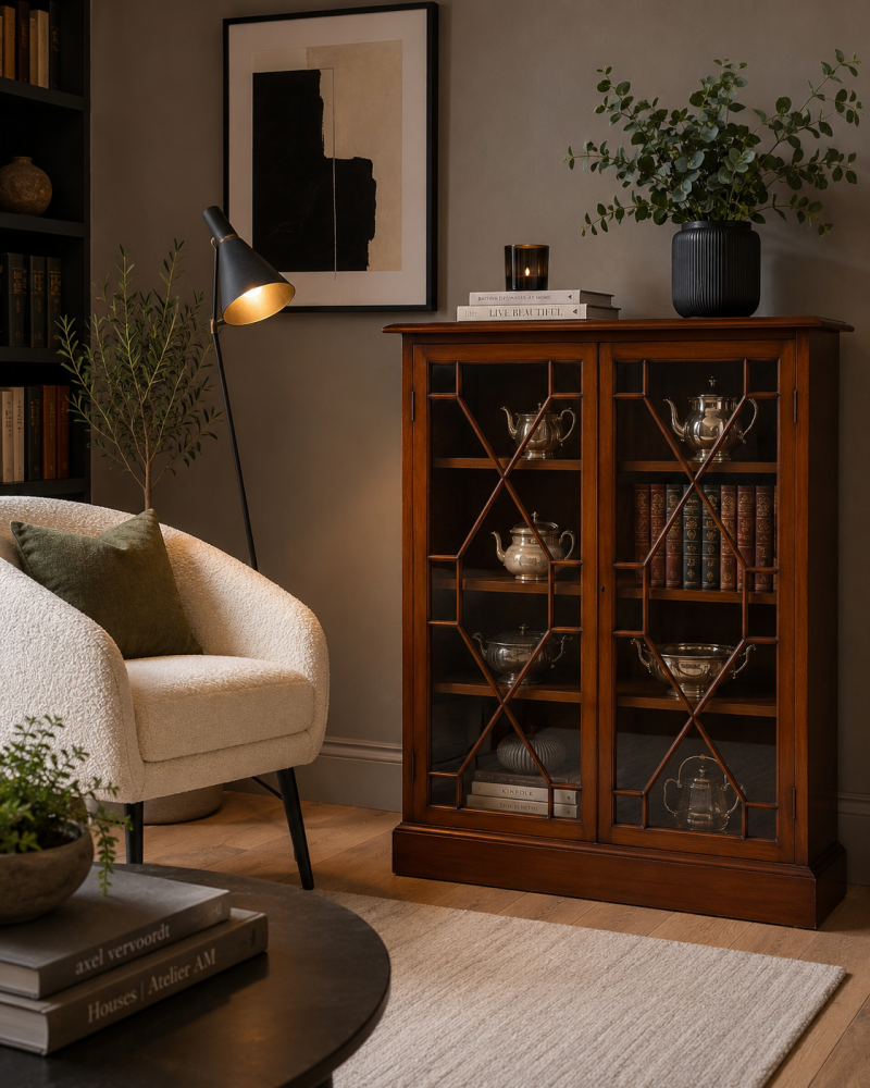 Antique Victorian Mahogany Glazed Bookcase Display Cabinet - Image 14