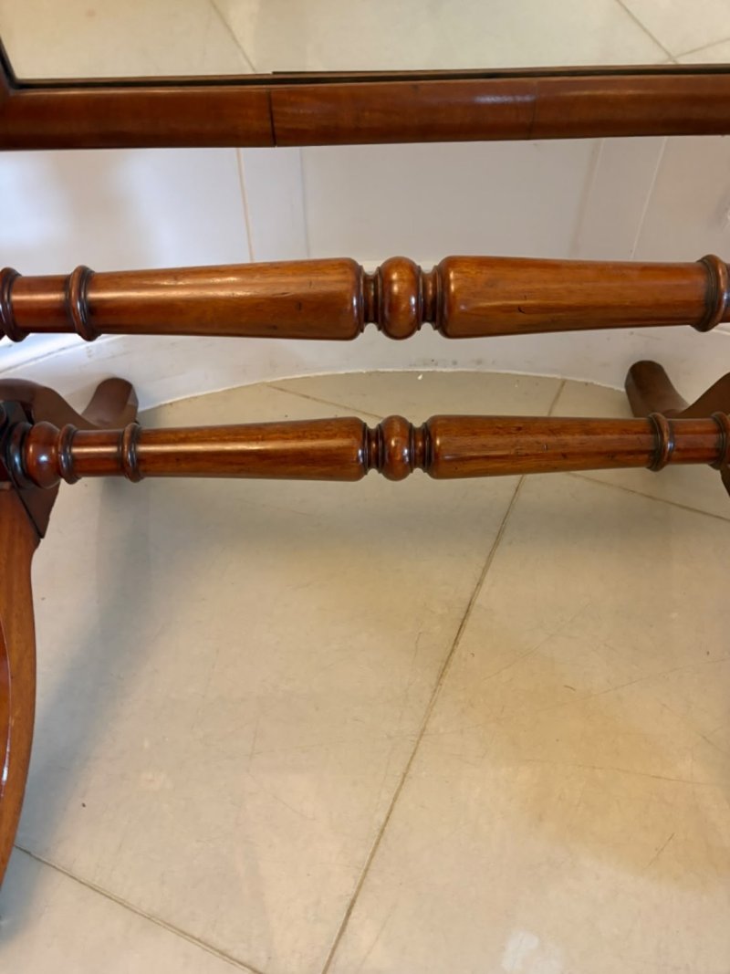 Antique Victorian Mahogany Freestanding Cheval Dressing Mirror - Image 5