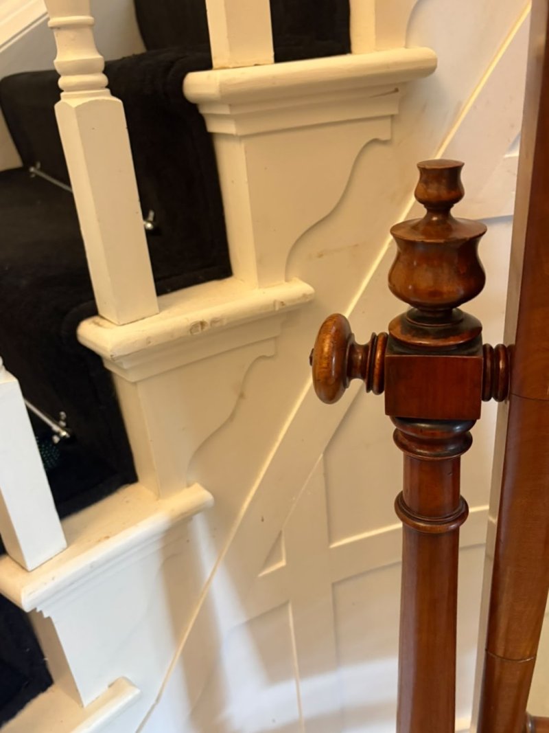 Antique Victorian Mahogany Freestanding Cheval Dressing Mirror - Image 6
