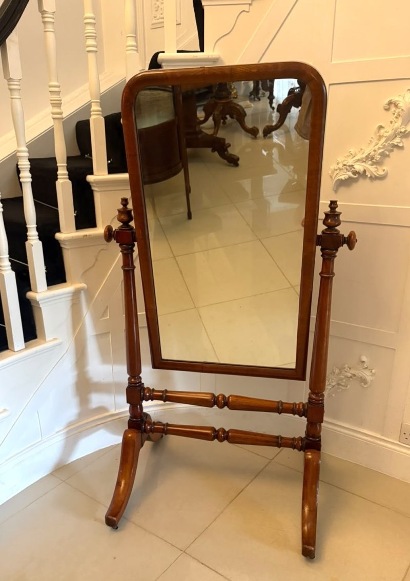Antique Victorian Mahogany Freestanding Cheval Dressing Mirror