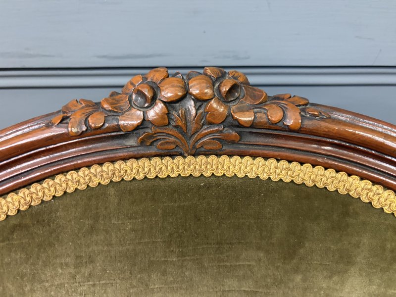 Pair of French Carved Mahogany Armchairs - Image 2