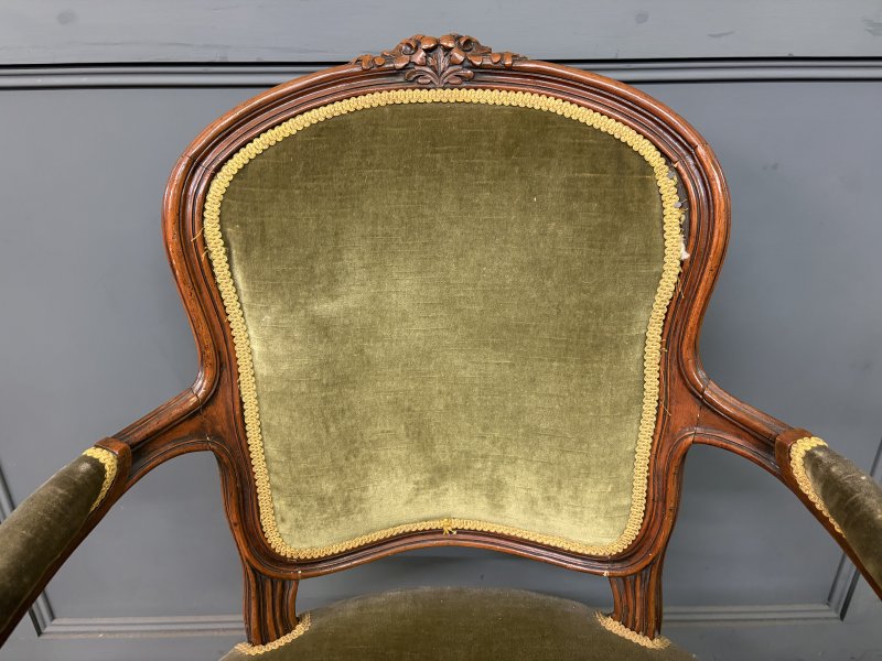 Pair of French Carved Mahogany Armchairs - Image 7