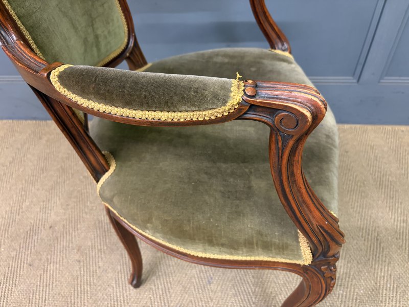 Pair of French Carved Mahogany Armchairs - Image 10