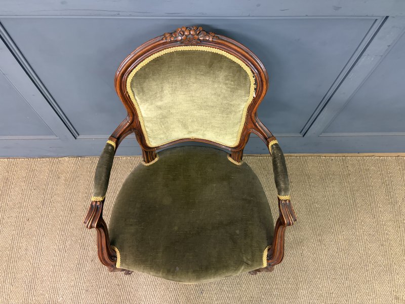 Pair of French Carved Mahogany Armchairs - Image 13