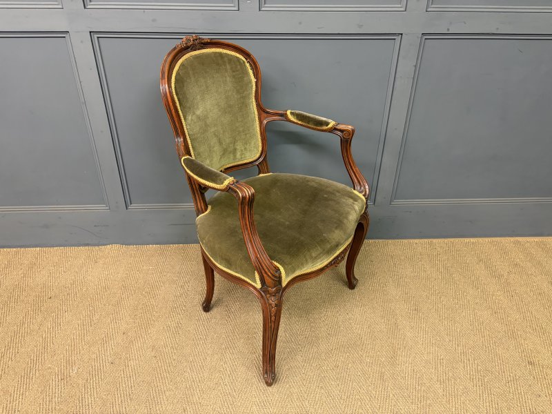 Pair of French Carved Mahogany Armchairs - Image 12