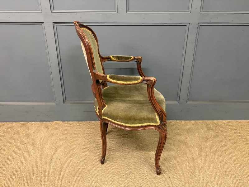 Pair of French Carved Mahogany Armchairs - Image 14
