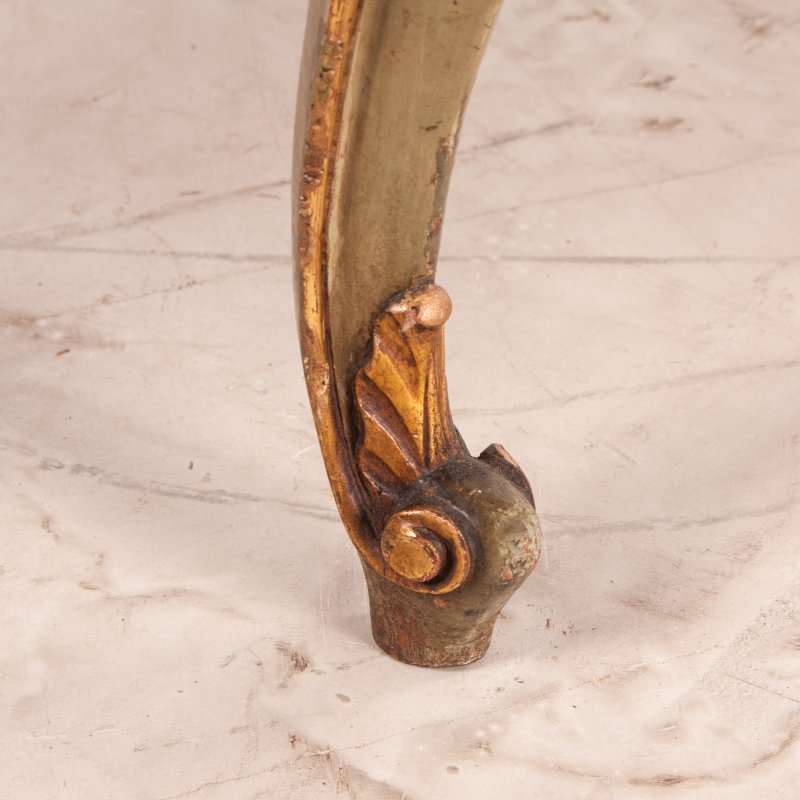 Decorative Pair Of Painted And Gilded Continental 19thC Stools - Image 12