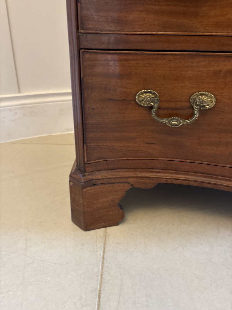 Antique 18th Century Georgian Mahogany Serpentine Chest of Four Drawers - Image 11