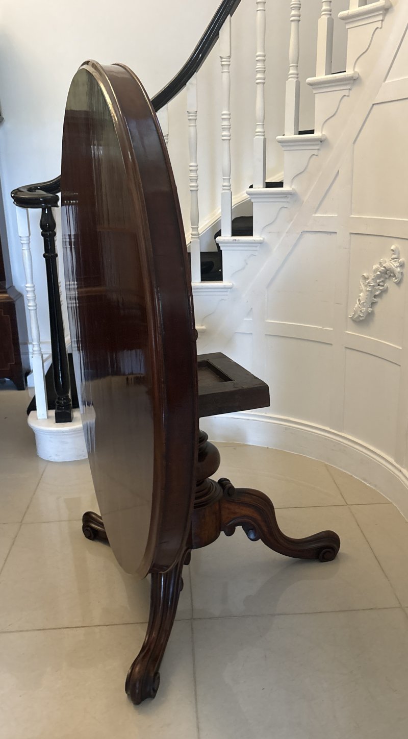 Antique Victorian Mahogany Circular Tilt-Top Dining or Centre Table - Image 8