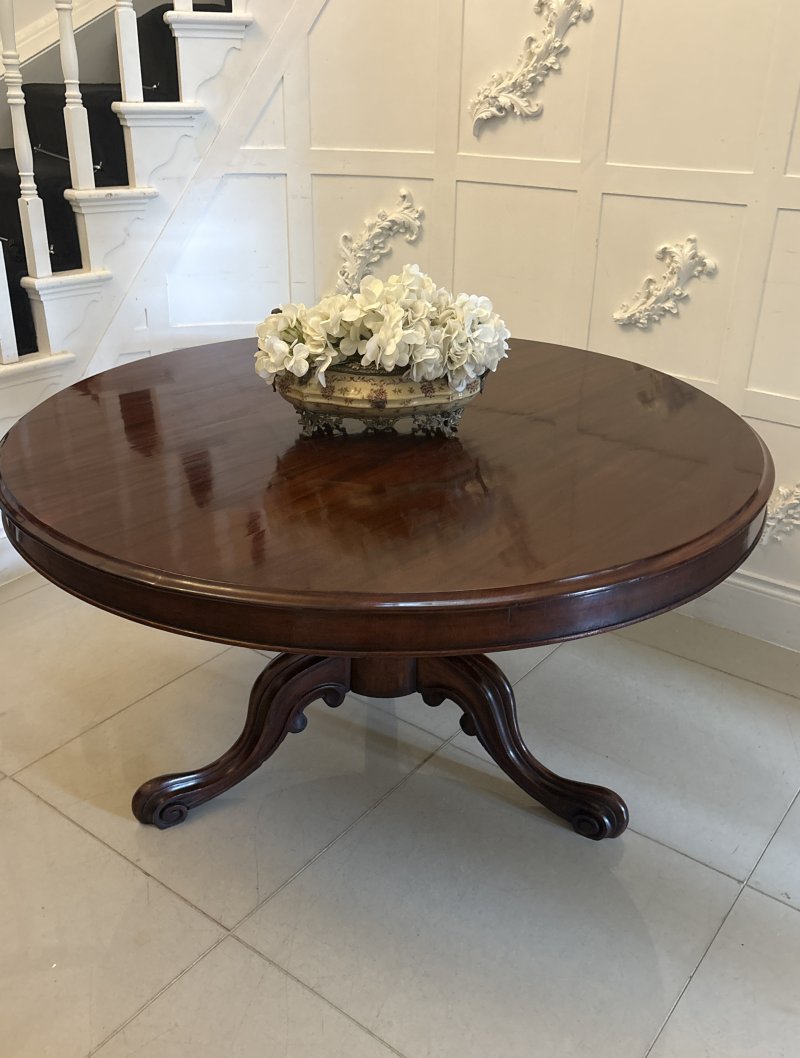 Antique Victorian Mahogany Circular Tilt-Top Dining or Centre Table - Image 6