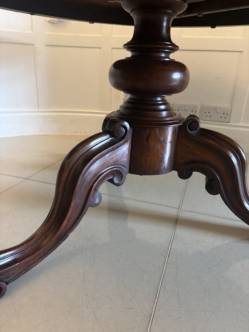 Antique Victorian Mahogany Circular Tilt-Top Dining or Centre Table - Image 10